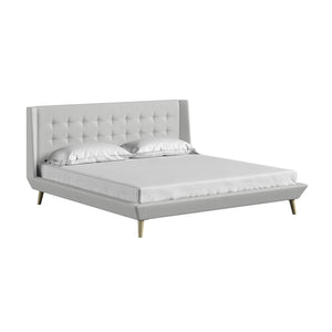 DHP Aliyah Upholstered Bed Frame - Light Gray - King