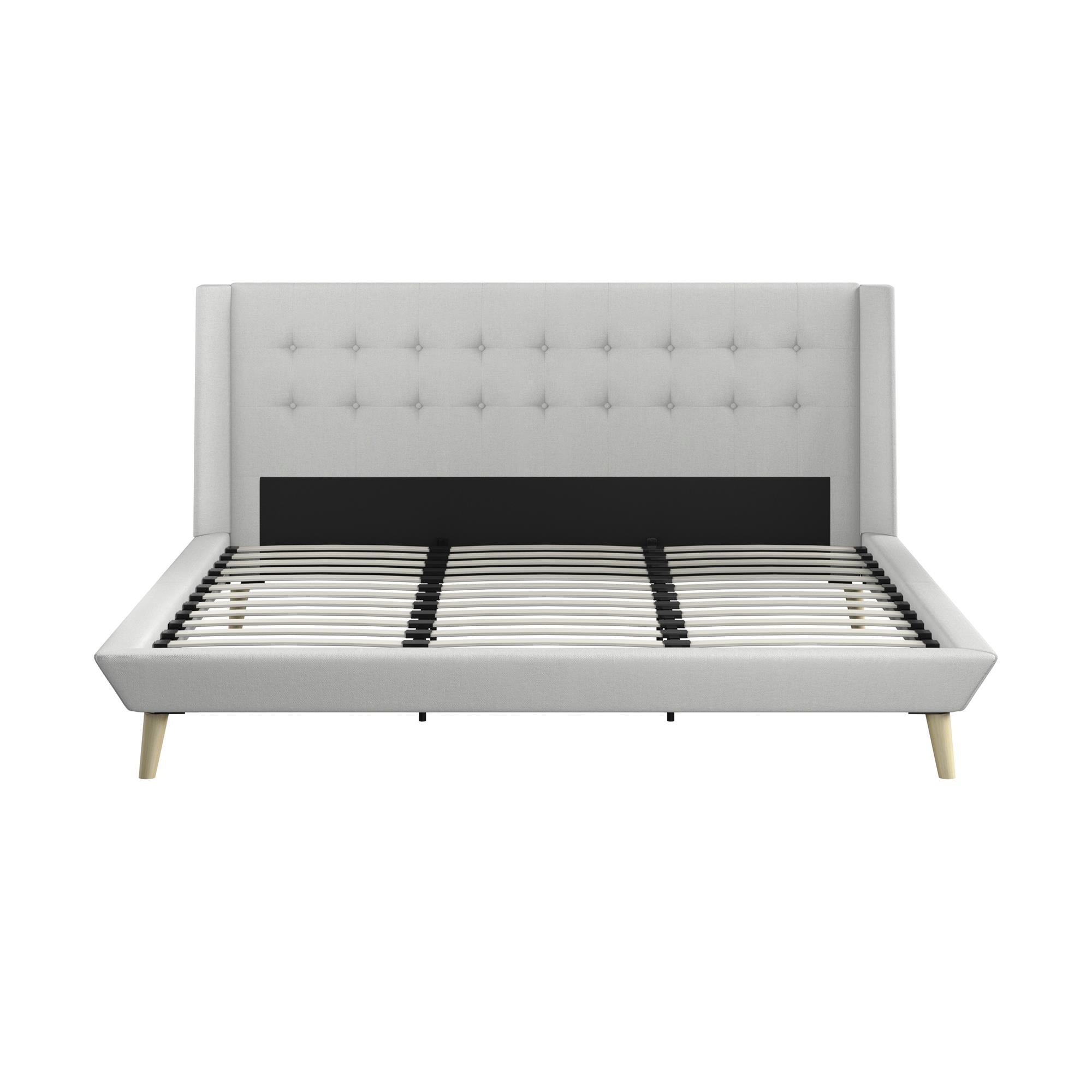 DHP Aliyah Upholstered Bed Frame - Light Gray - King