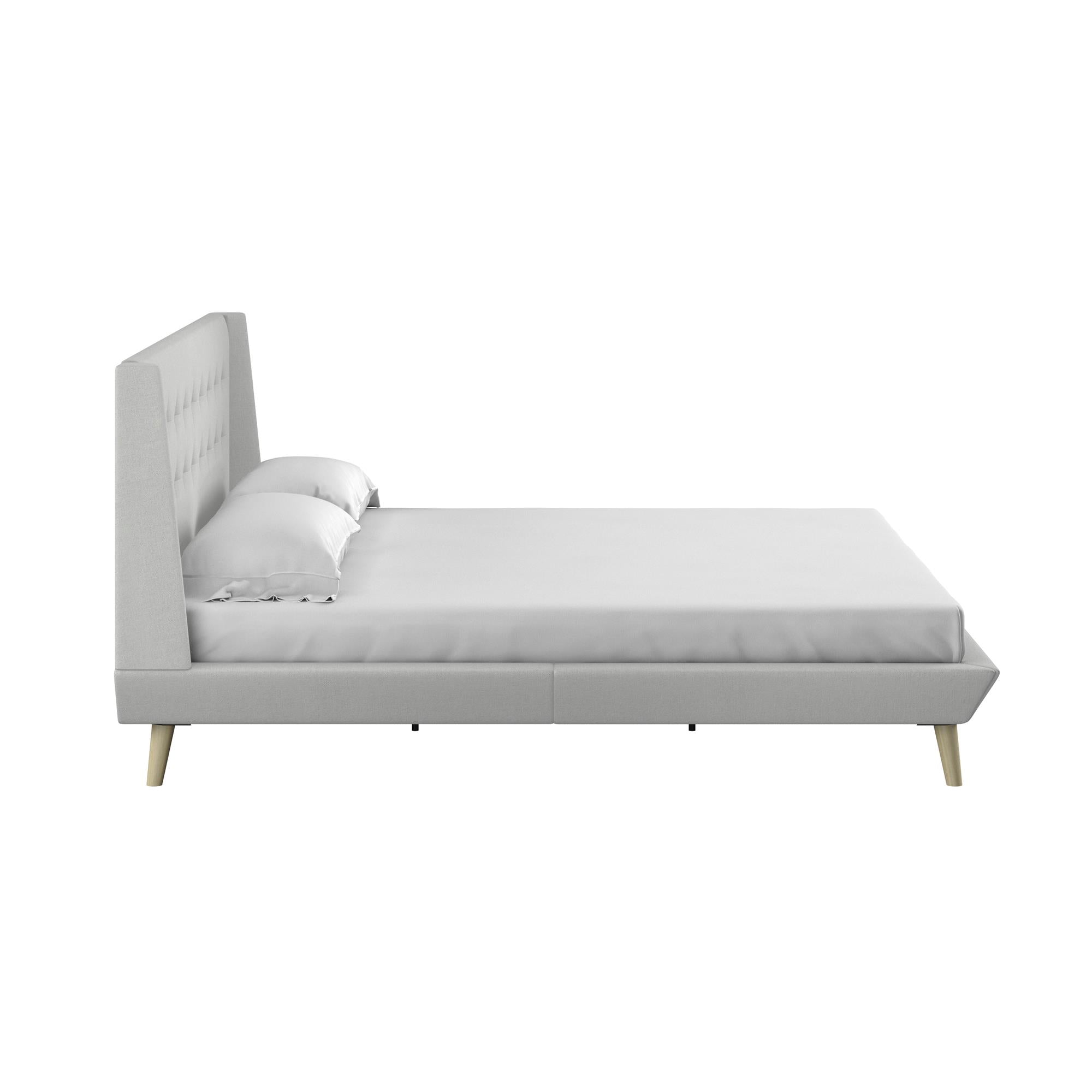 DHP Aliyah Upholstered Bed Frame - Light Gray - King