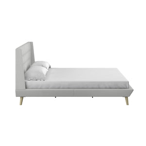 DHP Aliyah Upholstered Bed Frame - Light Gray - King