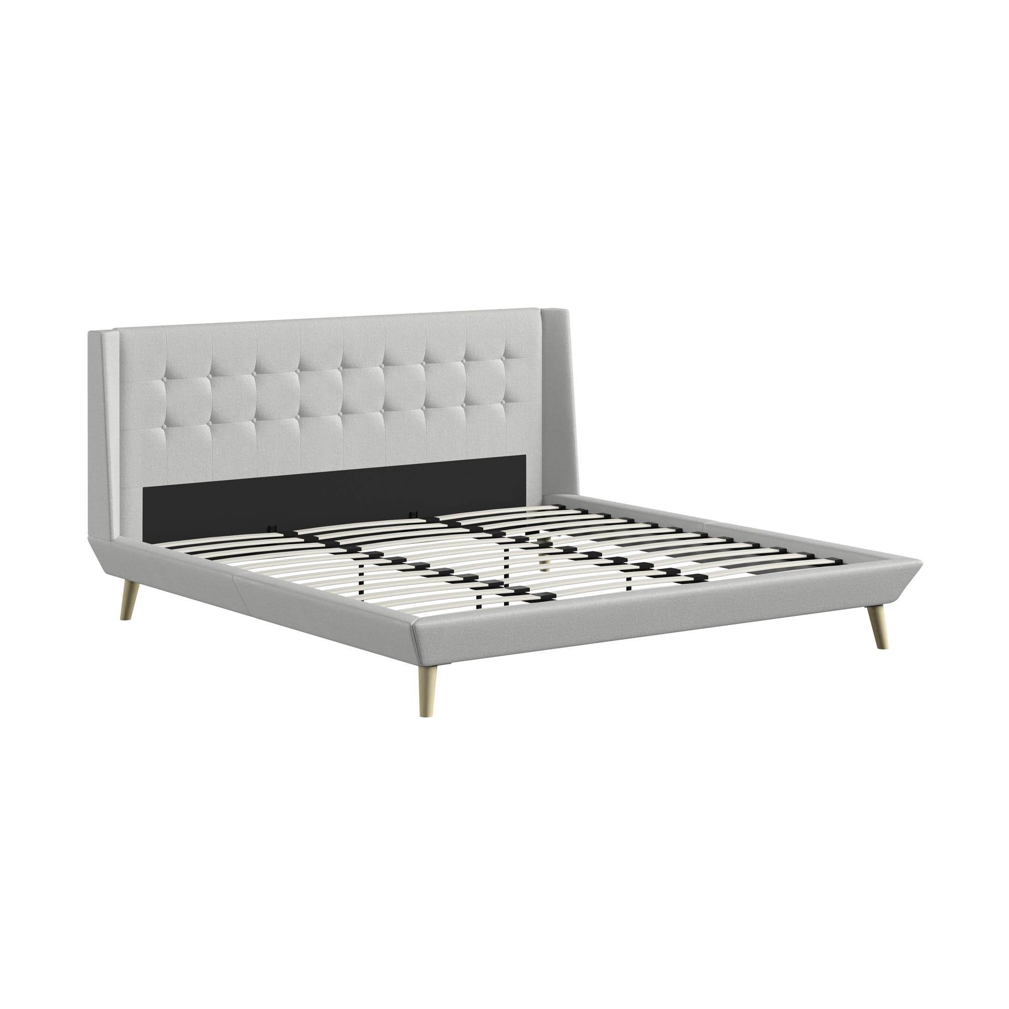 DHP Aliyah Upholstered Bed Frame - Light Gray - King