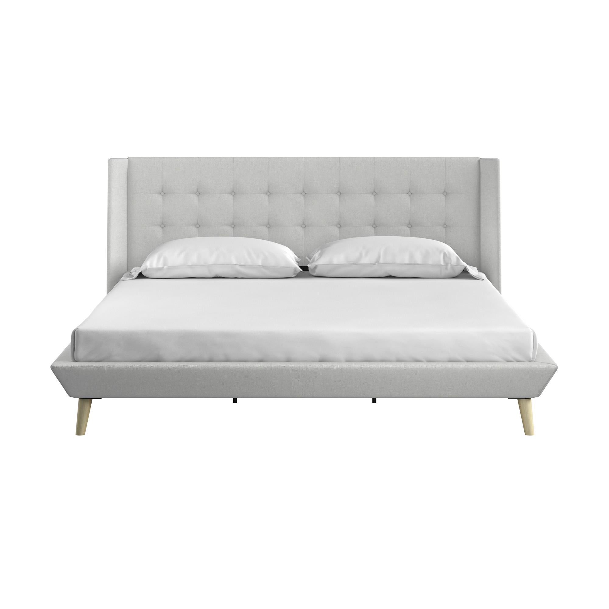 DHP Aliyah Upholstered Bed Frame - Light Gray - King