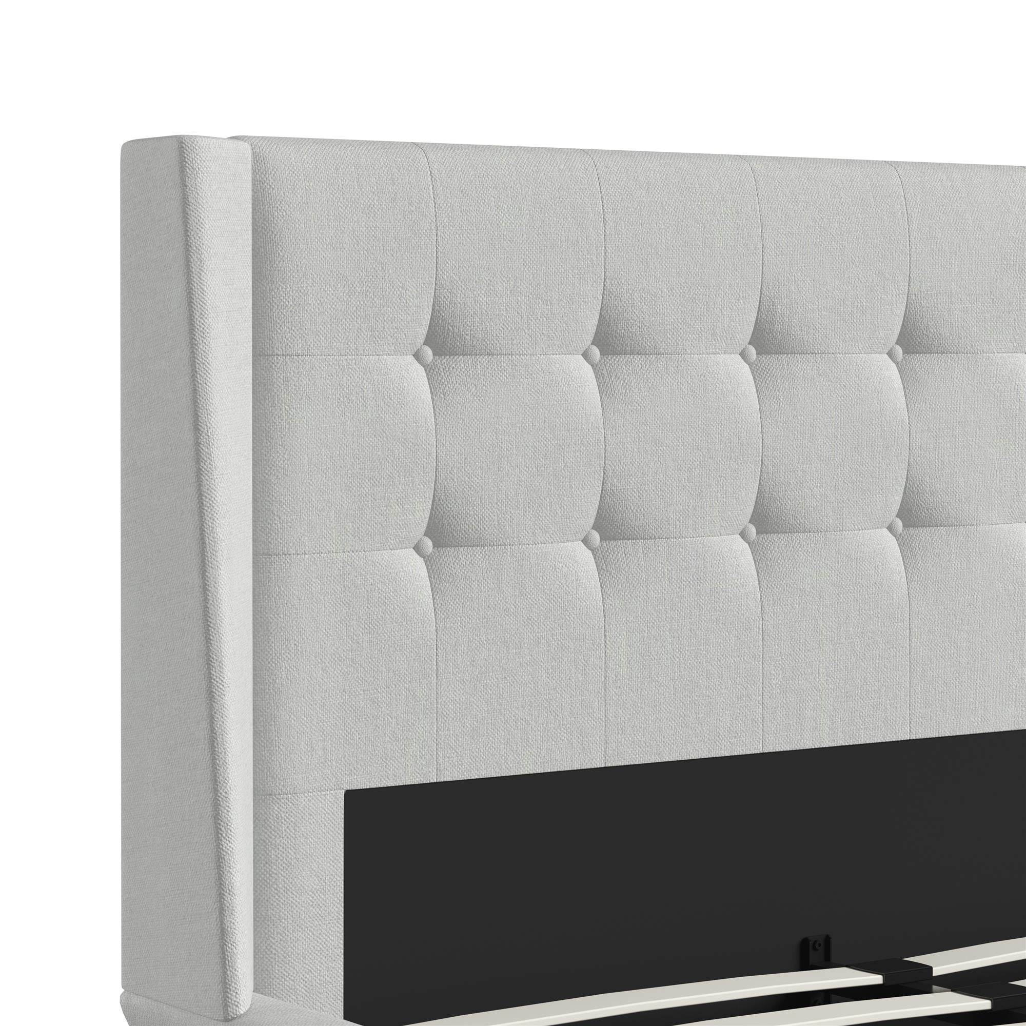 DHP Aliyah Upholstered Bed Frame - Light Gray - King
