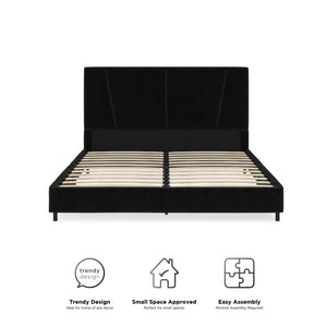RealRooms Maverick Upholstered Bed - Black - Full