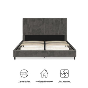 RealRooms Maverick Upholstered Bed - Gray - Full