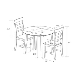 Novogratz Brooks 3-Piece Dining Set - Gray