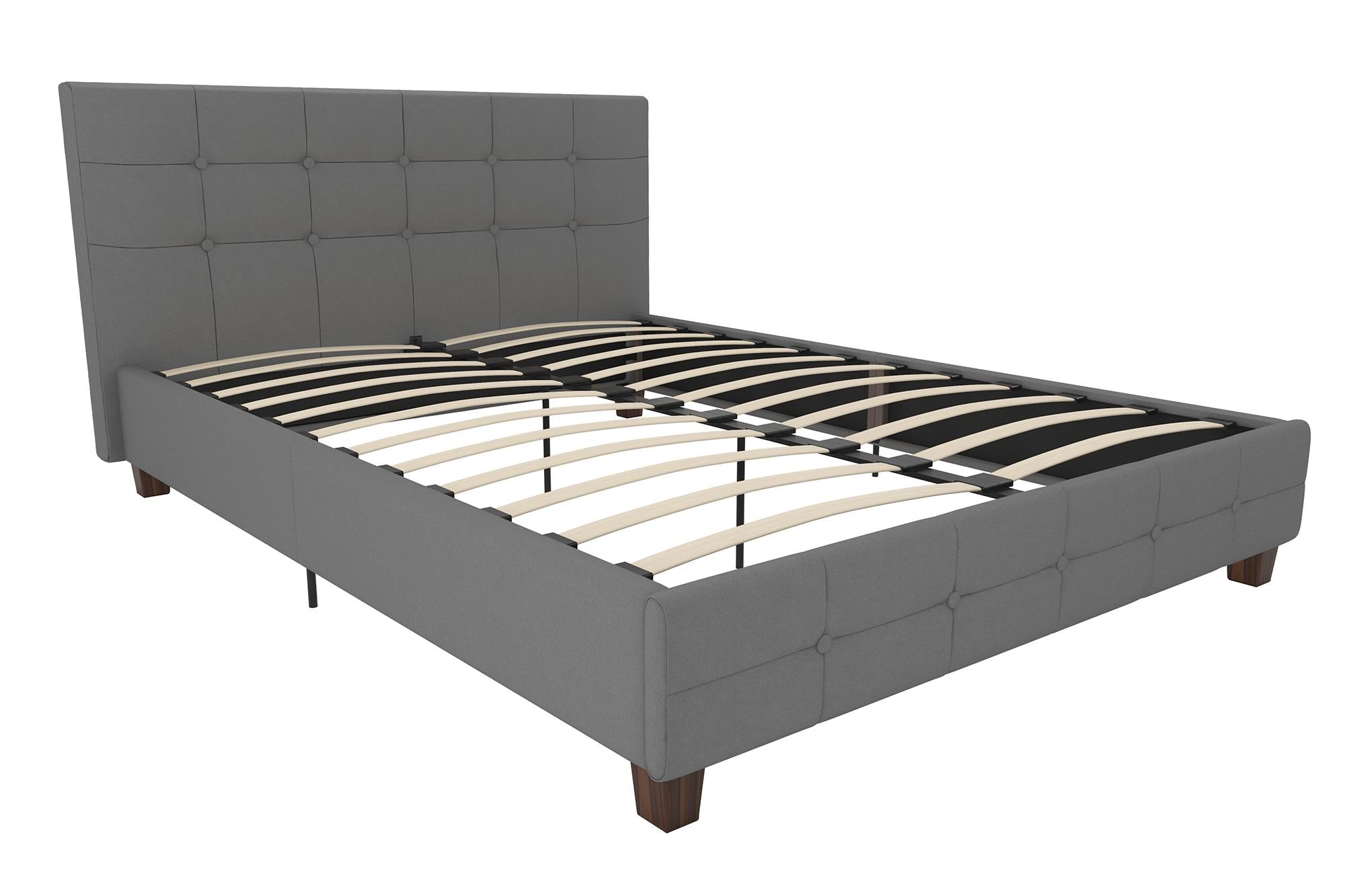 DHP Rose Upholstered Bed Frame - Gray - Queen