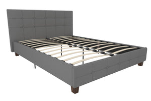 DHP Rose Upholstered Bed Frame - Gray - Queen