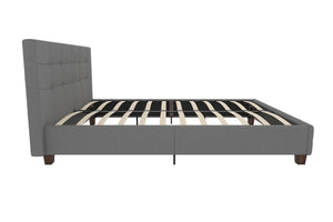 DHP Rose Upholstered Bed Frame - Gray - Queen