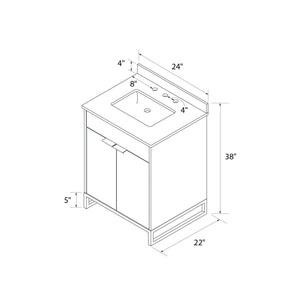 CosmoLiving Leona 24" Bathroom Vanity - Gray - 24"