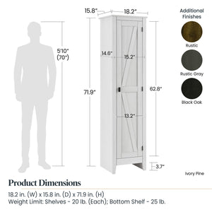 Systembuild Evolution Farmington 18" Wide Storage Cabinet - Ivory Pine
