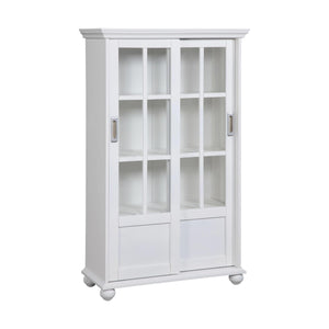 Ameriwood Home Aaron Lane Bookcase with Sliding Glass Doors - White