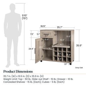 Systembuild Evolution Dwyer Bar Cabinet - Gray Oak