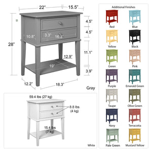 Ameriwood Home Franklin Accent Table with 2 Drawers - Pale Green