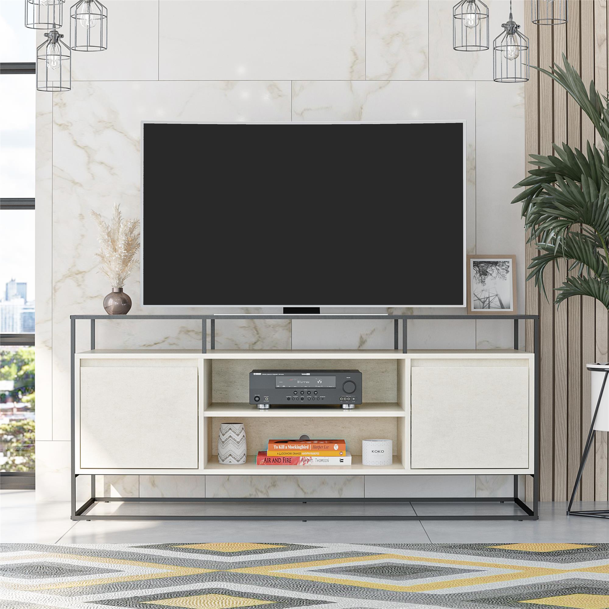 Ameriwood Home Camley Modern Media Console TV Stand for TVs up to 54" - Plaster