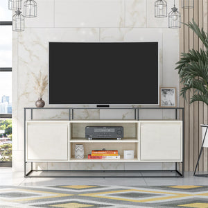 Ameriwood Home Camley Modern Media Console TV Stand for TVs up to 54" - Plaster