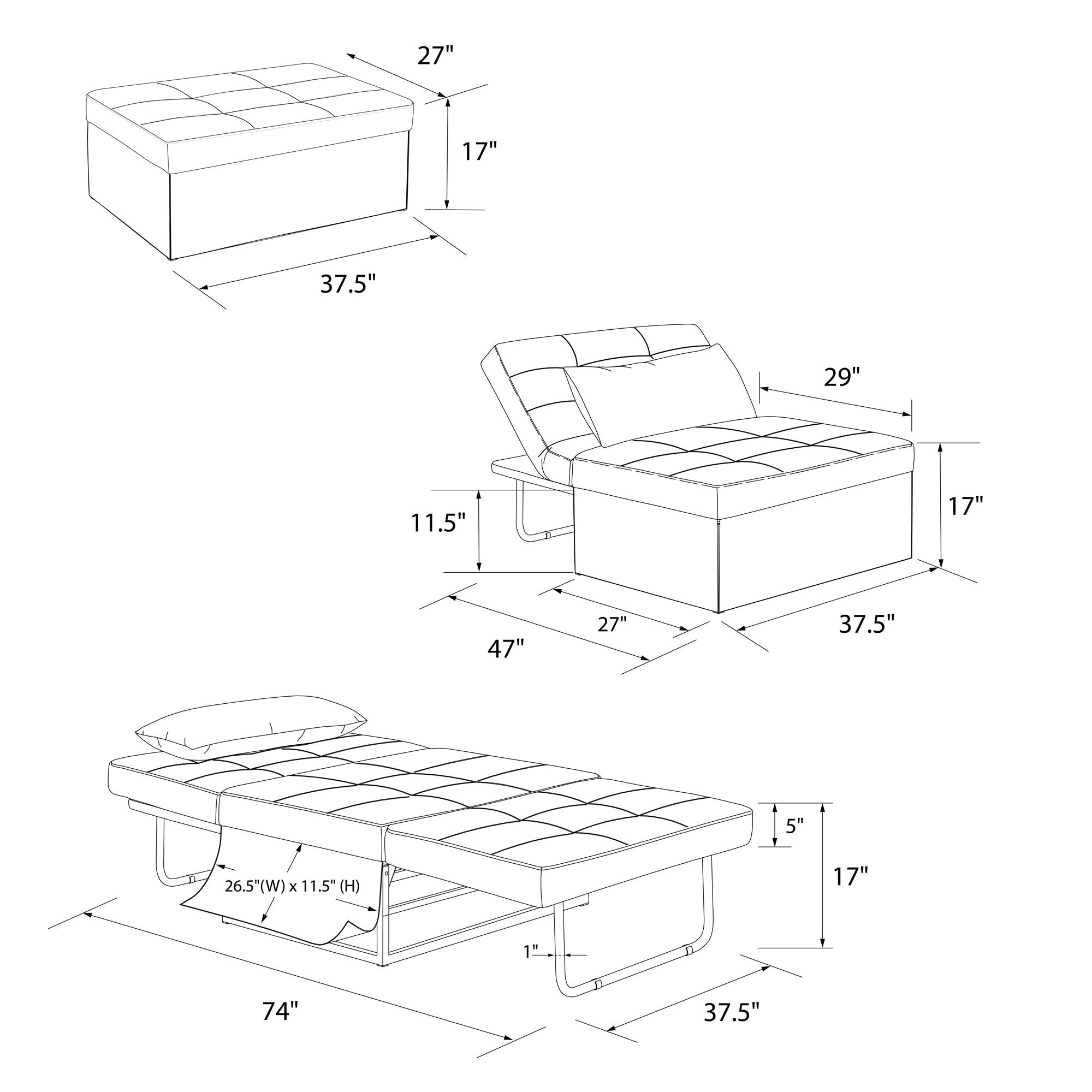 RealRooms 4-in-1 Sofa - Blue