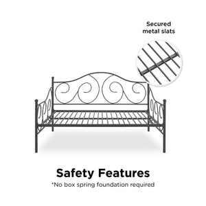 DHP Victoria Metal Daybed - Pewter - Full