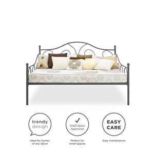DHP Victoria Metal Daybed - Pewter - Full