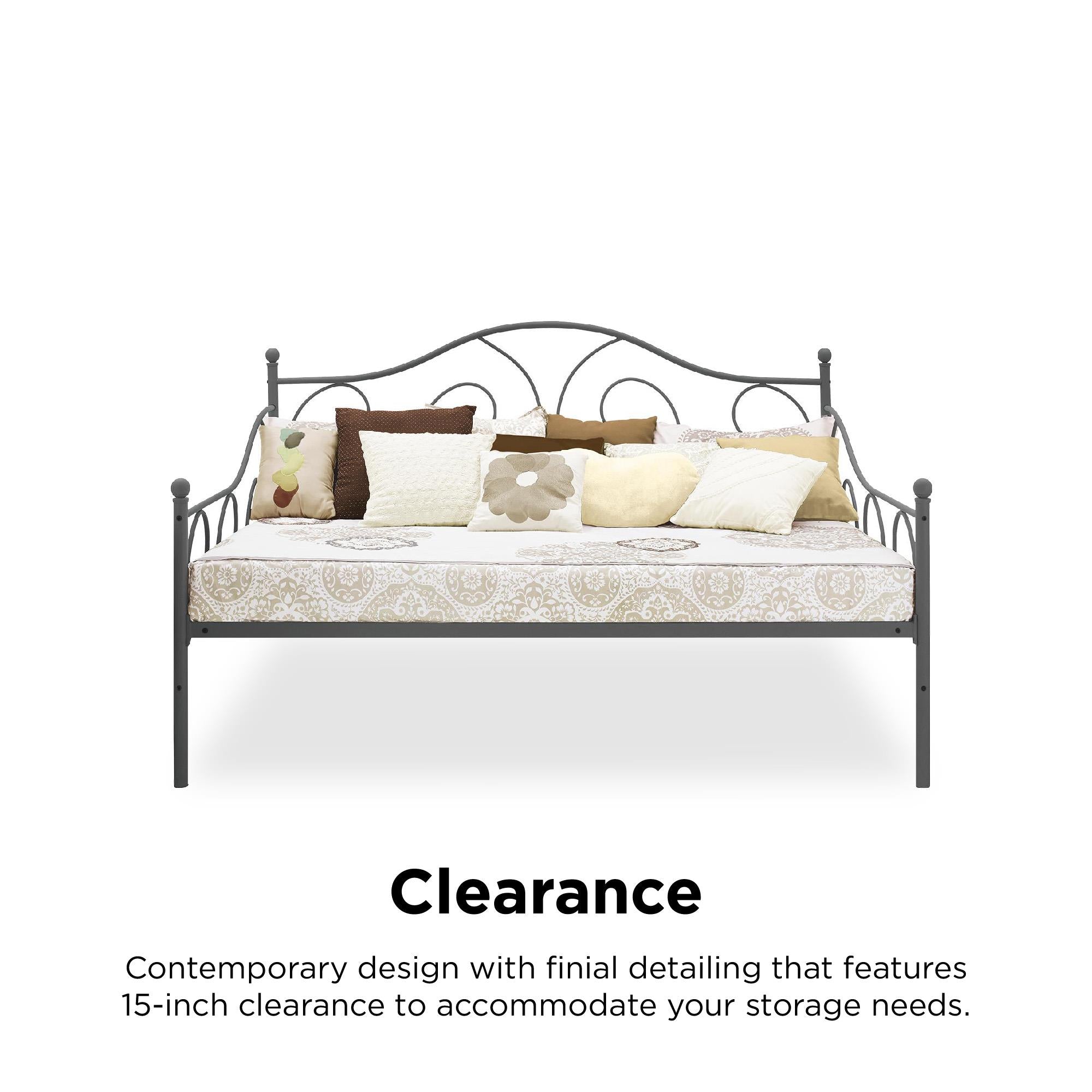 DHP Victoria Metal Daybed - Pewter - Full