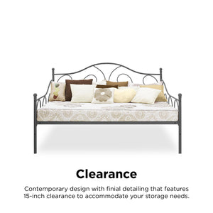 DHP Victoria Metal Daybed - Pewter - Full