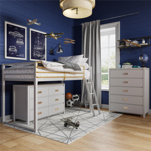 Little Seeds Monarch Hill Haven Twin Metal Junior Loft Bed - Dove Gray - Twin