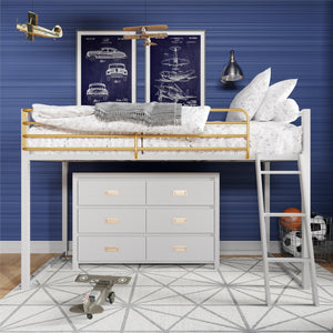Little Seeds Monarch Hill Haven Twin Metal Junior Loft Bed - Dove Gray - Twin