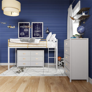 Little Seeds Monarch Hill Haven Twin Metal Junior Loft Bed - Dove Gray - Twin