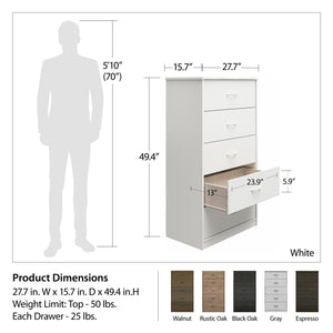 Ameriwood Home Emery 5 Drawer Dresser - Rustic Oak - 5 Drawer