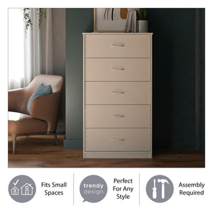 Ameriwood Home Emery 5 Drawer Dresser - Black Oak - 5 Drawer