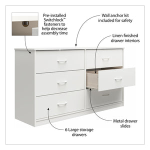 Ameriwood Home Emery 6 Drawer Dresser - Florence Walnut