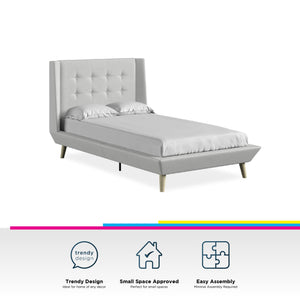 DHP Aliyah Upholstered Bed Frame - Light Gray - Twin