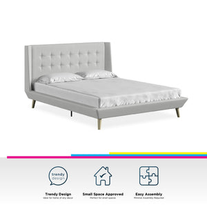 DHP Aliyah Upholstered Bed Frame - Light Gray - Full
