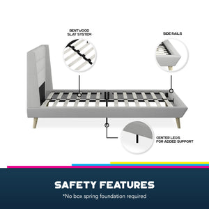 DHP Aliyah Upholstered Bed Frame - Light Gray - Full