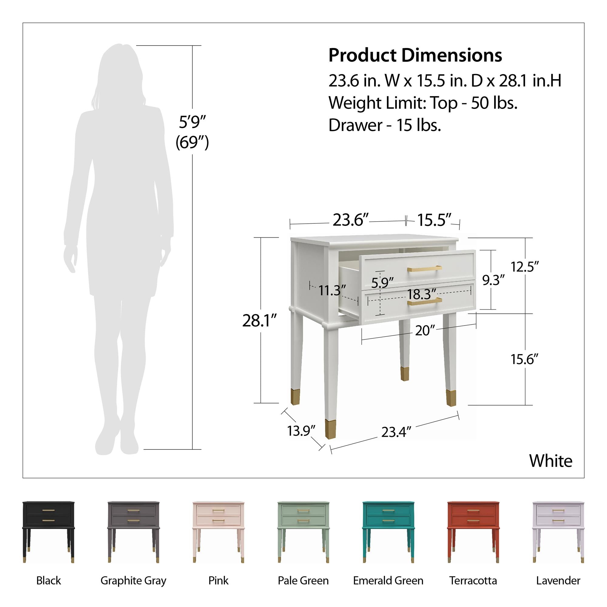 CosmoLiving Westerleigh End Table - Lavender