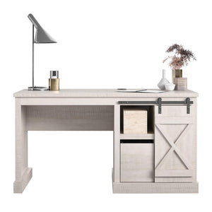 Ameriwood Home Knox County Single Pedestal Computer Desk - Rustic White