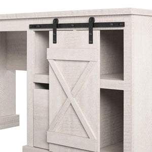 Ameriwood Home Knox County Single Pedestal Computer Desk - Rustic White