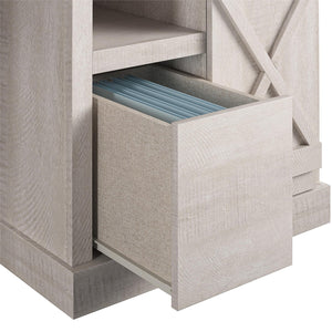Ameriwood Home Knox County Single Pedestal Computer Desk - Rustic White