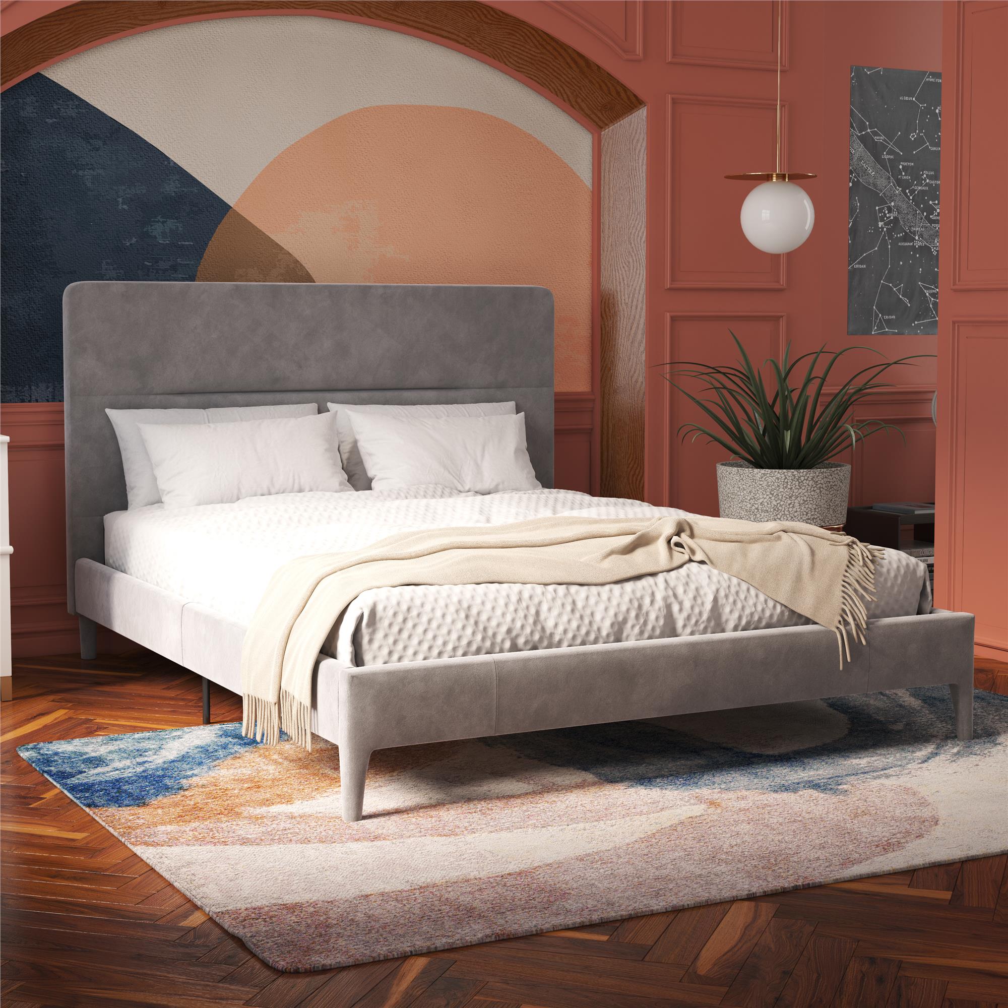 CosmoLiving Westerleigh Upholstered Bed - Light Gray - Full