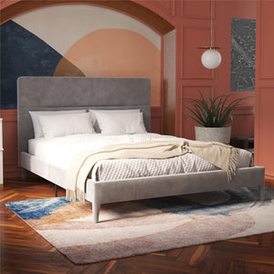 CosmoLiving Westerleigh Upholstered Bed - Light Gray - Full