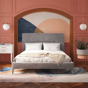 CosmoLiving Westerleigh Upholstered Bed - Light Gray - Queen