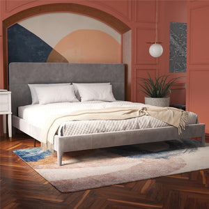 CosmoLiving Westerleigh Upholstered Bed - Light Gray - King