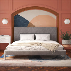 CosmoLiving Westerleigh Upholstered Bed - Light Gray - King