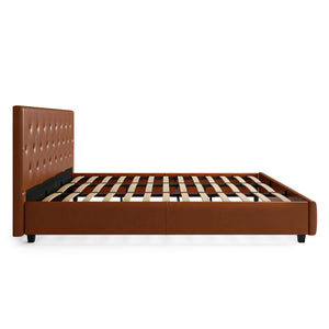 DHP Dakota Upholstered Bed Frame - Camel Faux Leather - King