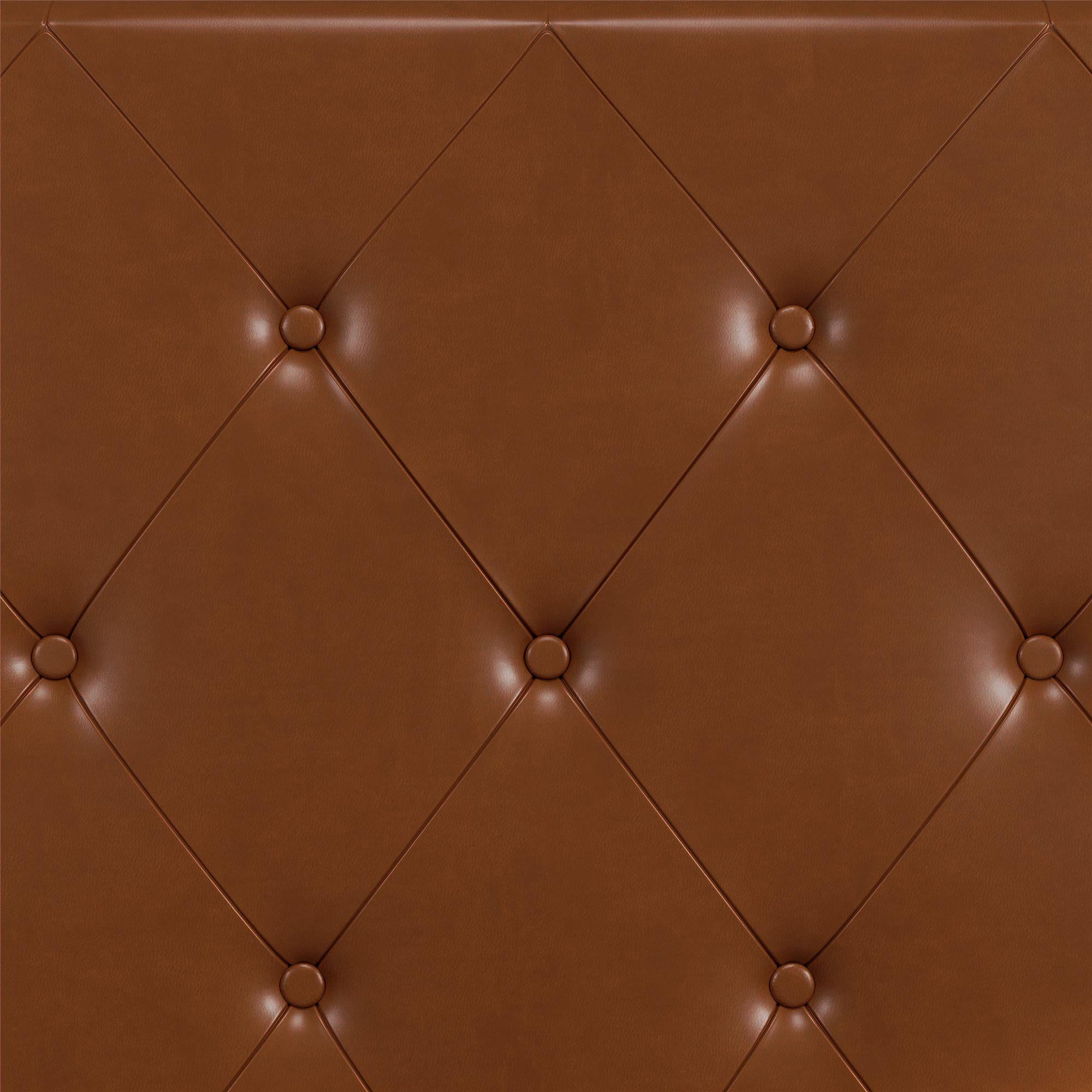 DHP Dakota Upholstered Bed Frame - Camel Faux Leather - King