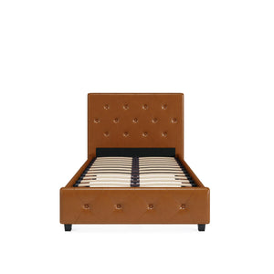 DHP Dakota Upholstered Bed Frame - Camel Faux Leather - Twin