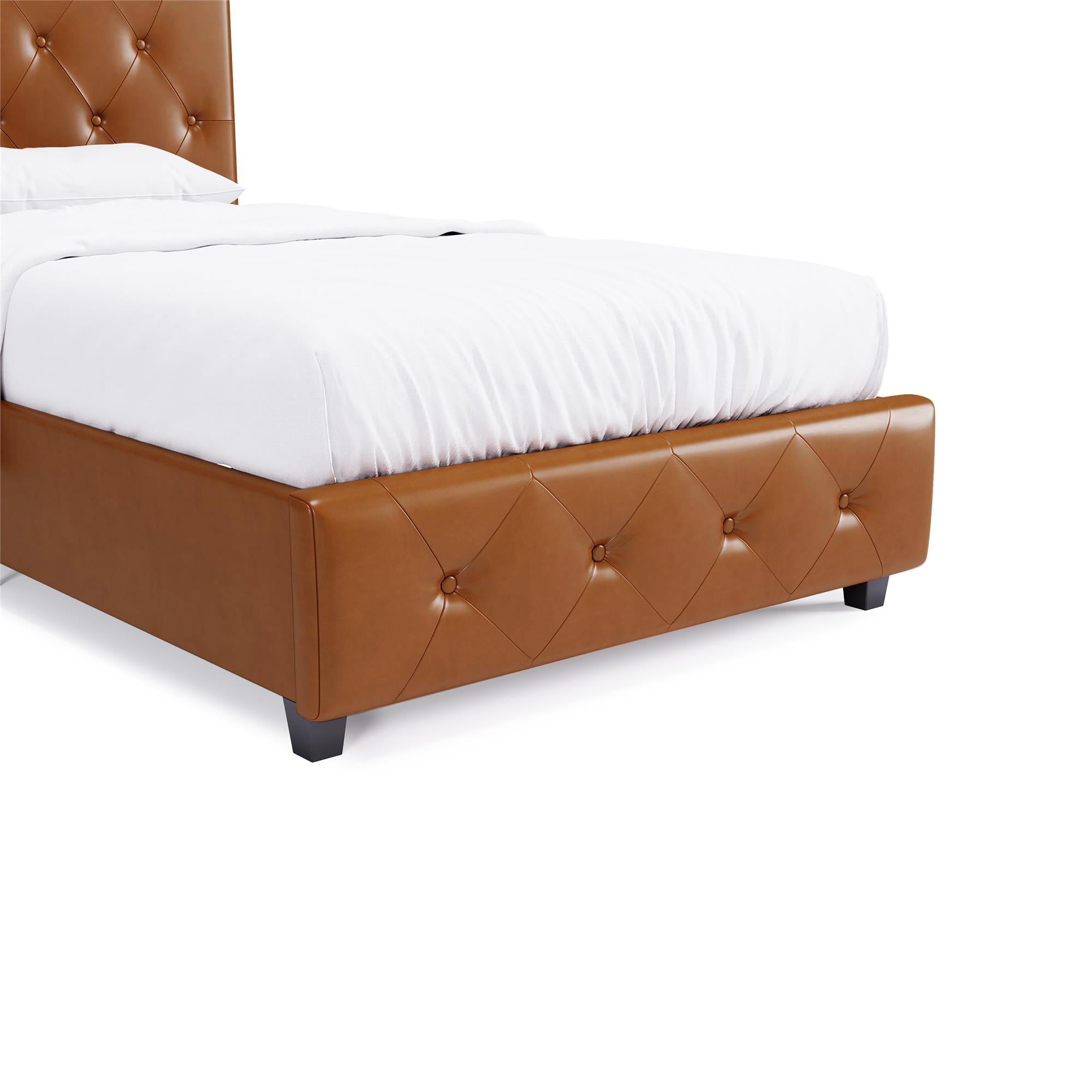DHP Dakota Upholstered Bed Frame - Camel Faux Leather - Twin