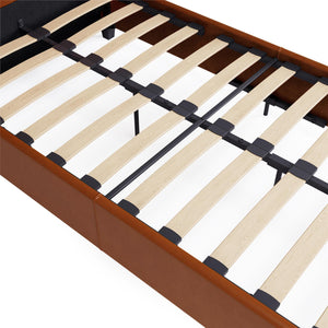 DHP Dakota Upholstered Bed Frame - Camel Faux Leather - Twin