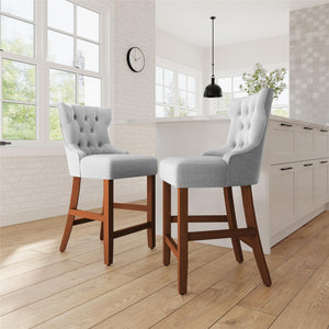 DHP Clairborne Counter Height Bar Stool - Gray - Set of 2