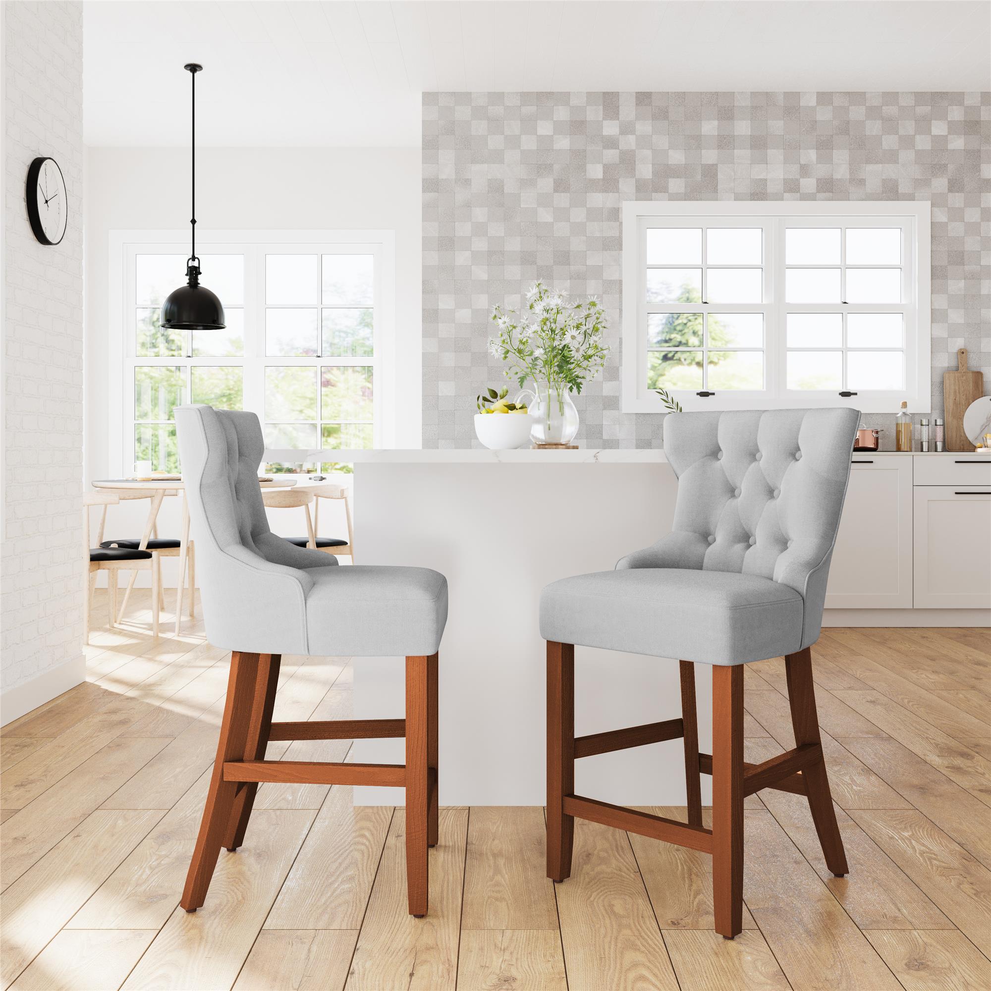 DHP Clairborne Counter Height Bar Stool - Gray - Set of 2